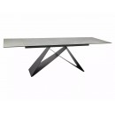 Стол обеденный SIGNAL WESTIN Ceramic Diamond Cream кремовый/черный мат 160-240/90